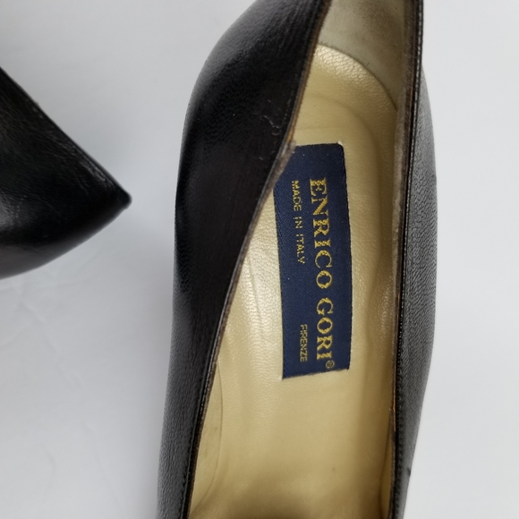 Enrico Gori Italian black leather pumps size 39 - Picture 7 of 8